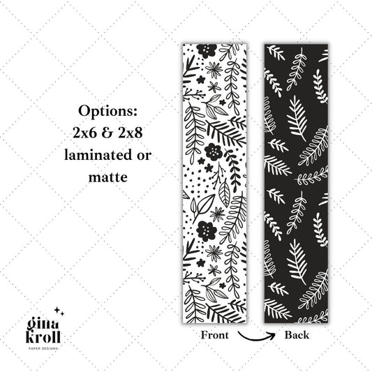 Black & White Doodle Bookmark