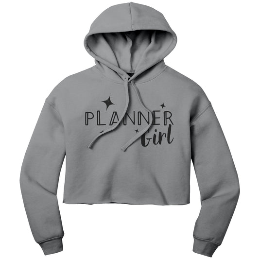 Planner Girl Crop Fleece Hoodie