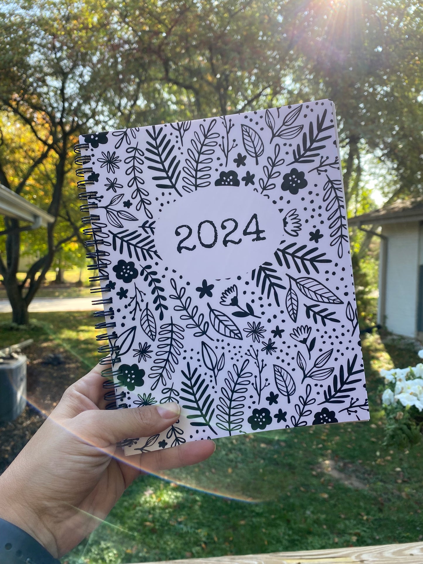 2024 White Floral Notebook