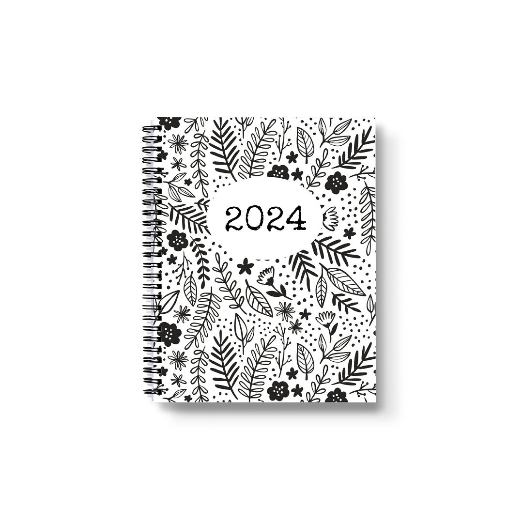 2024 White Floral Notebook